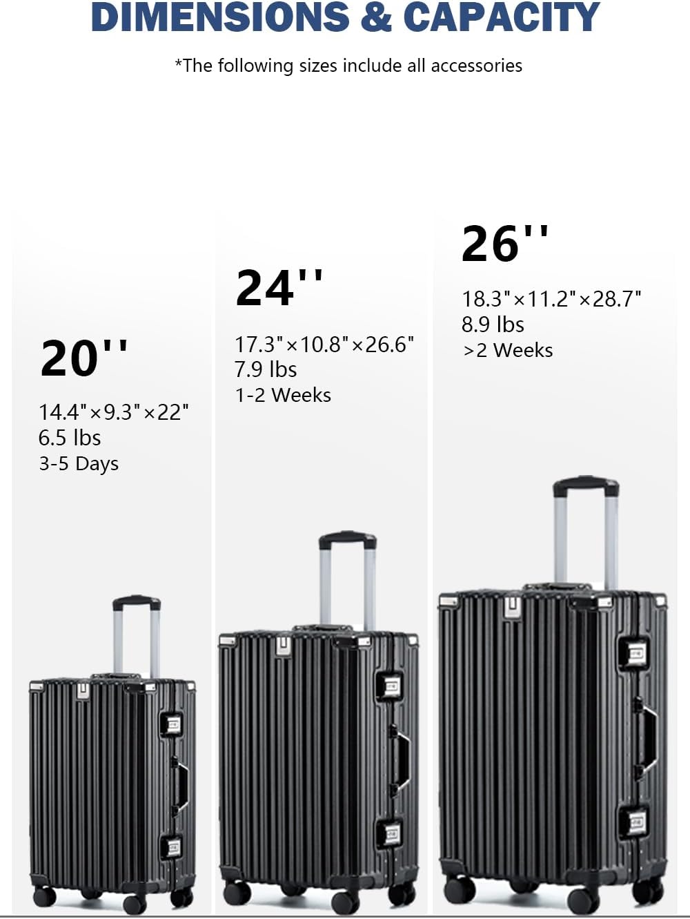 HotWay 20 Inch Aluminum Frame Carry On Luggage with Spinner Wheels, PC Hard Shell Suitcase with Cup Holder, Zipperless Luggage for Business Travel, Black