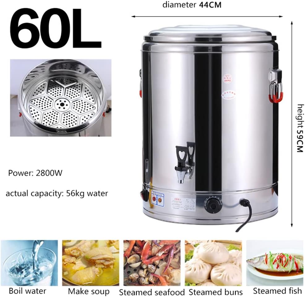 Commercial Electric Insulated Beverage Dispenser, 30L Stainless Steel Catering Urn with Faucet, Hot Water Insulation Barrel for Restaurants & Shops, Efficient Catering Solution