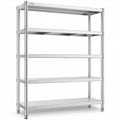 VBENLEM Stainless Steel Shelves 48x18.5 Inch 5 Tier Adjustable Shelf Storage Unit Stainless Steel Rack Shelving Heavy Duty Shelving for Kitchen Commercial Office Garage Storage 330lb Per Shelf