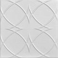 À LA MAISON CEILINGS R82 Circles and Stars Foam Glue-up Ceiling Tile (768 sq. ft./Case), Pack of 288, Plain White