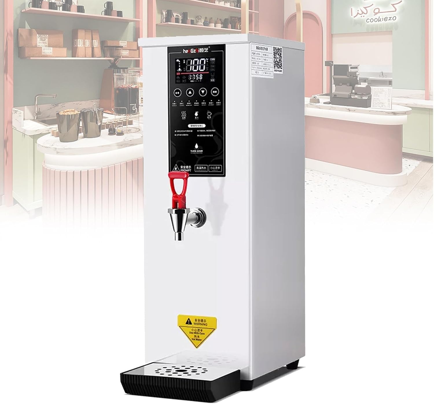 Professional 2500W Commercial Electric Hot Water Dispenser with LCD Touchscreen & Built-in Purifier - 220V Instant Hot Water Machine for Restaurants, Cafes, and Offices (White)