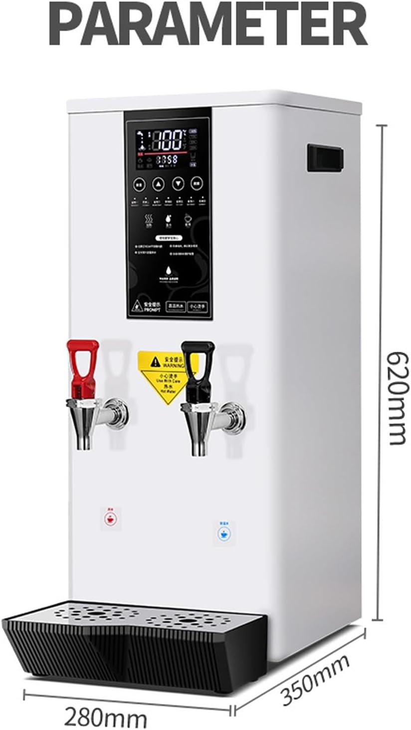 Commercial Hot Water Dispenser with Filter Automatic Water Boiler Machine Large Capacity 50L/H for Tea Boba Tea Milk Tea Restaurant Hotel (White)