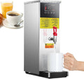 Commercial Hot Water Dispenser, 25L Boiler with Adjustable Temperature Control (40-100°C), Stepping Type, Ideal for Milk Tea Shops & Hotels, Black (Silver 25l)