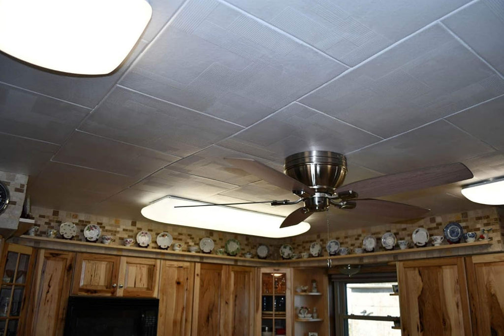 À LA MAISON CEILINGS R187 Vectors Foam Glue-up Ceiling Tile (128 sq. ft./Case), Pack of 48, Plain White