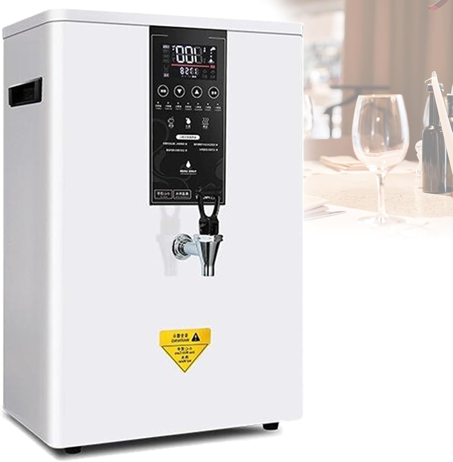 Water Output Commercial Electric Hot Water Dispenser Boiler,Professional Commercial Electric Hot Water Dispenser, for Tea Coffee,Dessert Shop(White) A