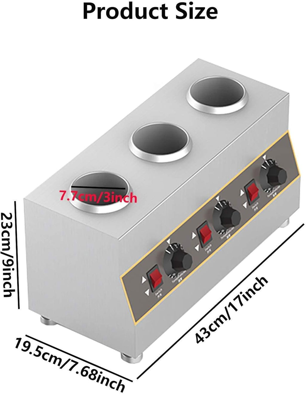 Electric Chocolate Sauce Warmers Toppings Bottle Warmers Hot Cheese Sauce Dispenser with 650Ml Squeeze Bottle