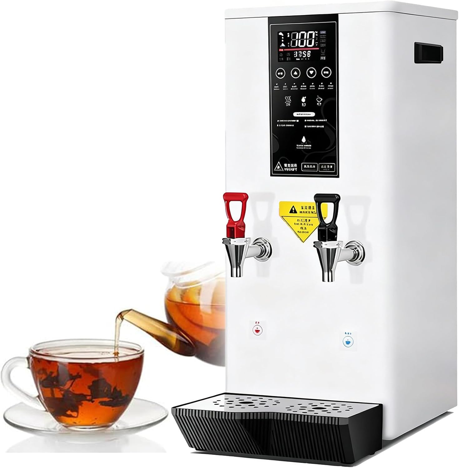 Commercial Electric Water Dispenser with Built-in Purifier, 80L/H, LCD Touch Control, Automatic Boiling,Safe to Drink,for Hotels,Cafés (White) B