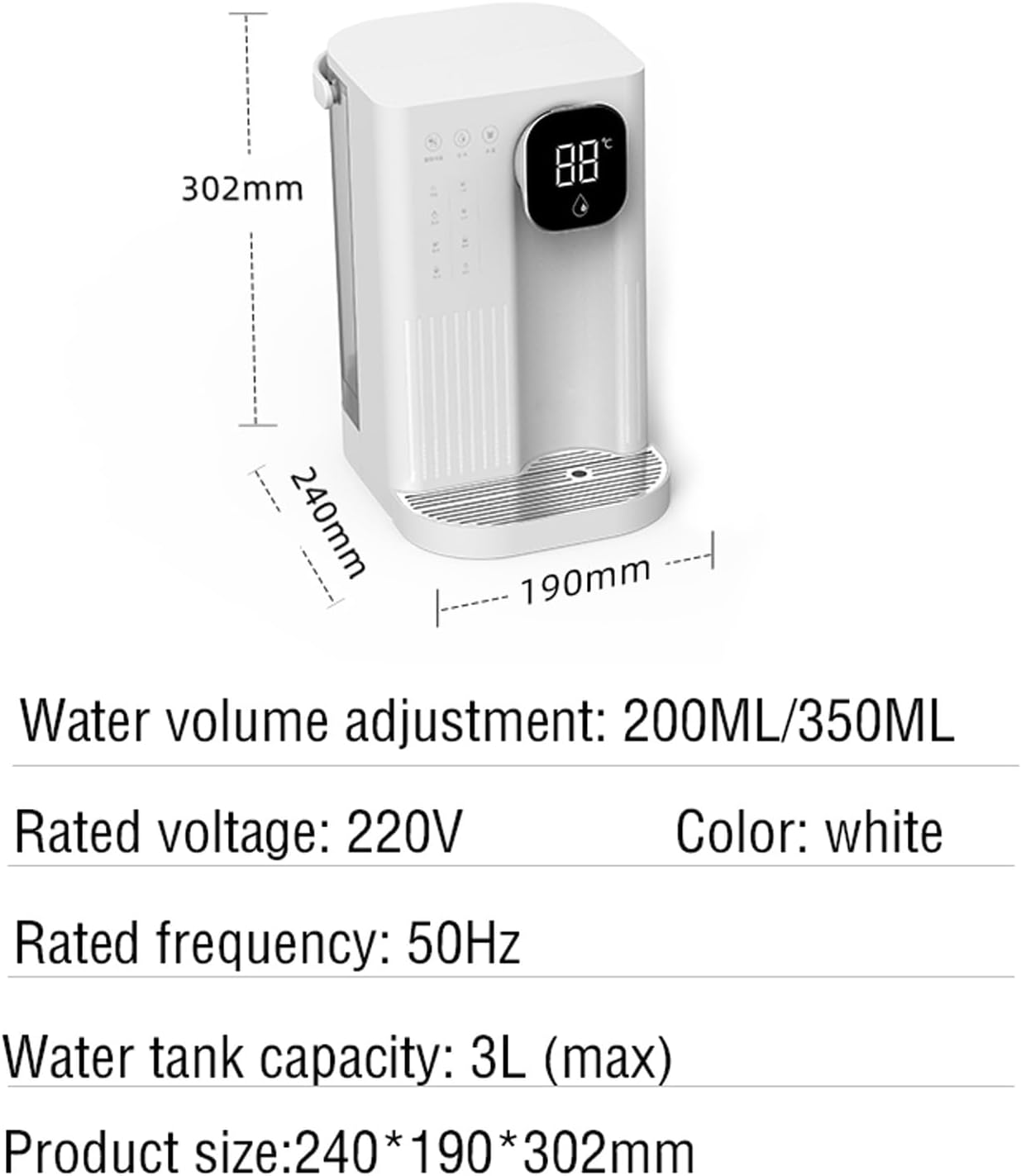 instant hot water kettle hot cocoa dispenserSmall instant hot household water purifier tabletop pumping water boiler 4-stage temperature control(Color:c)