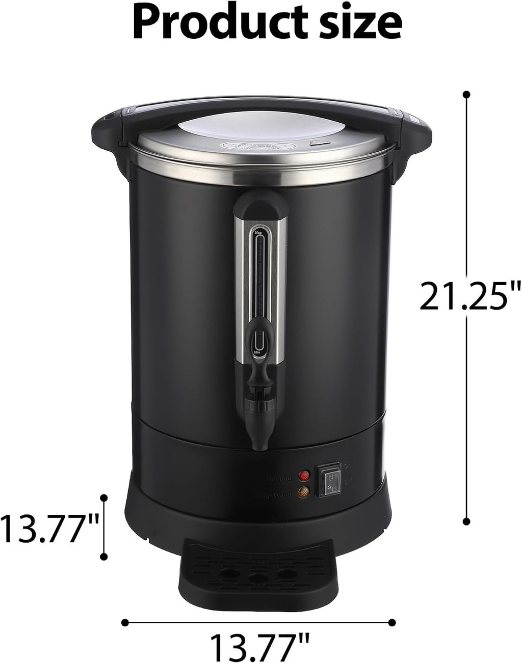 80 Cups-12L Commercial Coffee Urn, Coffee Dispenser Electric,Fast Brew Stainless Hot Water Dispenser, Hot Water Urn for Catering, Meeting, Party,Black