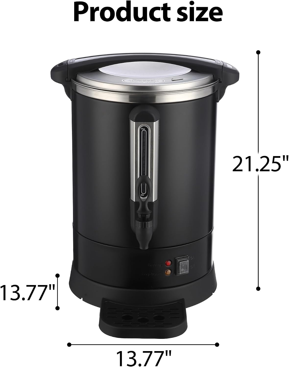 80 Cups-12L Commercial Coffee Urn, Coffee Dispenser Electric,Fast Brew Stainless Hot Water Dispenser, Hot Water Urn for Catering, Meeting, Party,Black