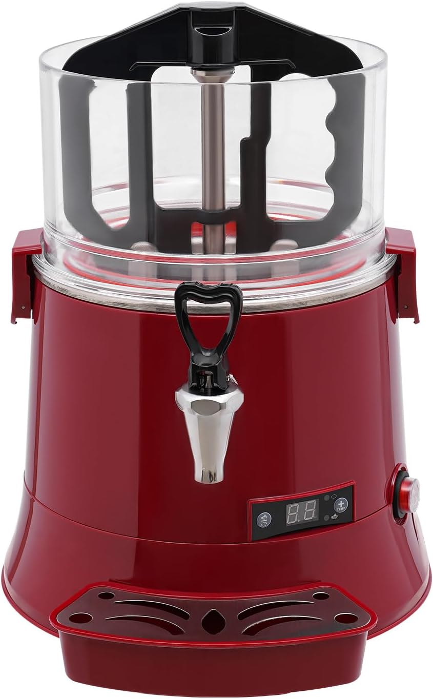 5L Commercial Hot Chocolate Maker Machine, 400W Chocolate Cocoa Beverage Maker Dispenser, 86-194℉ Intelligent Temperature Control, Electric Hot Beverage Dispensers for Cocoa, Milk, Coffee, Juice
