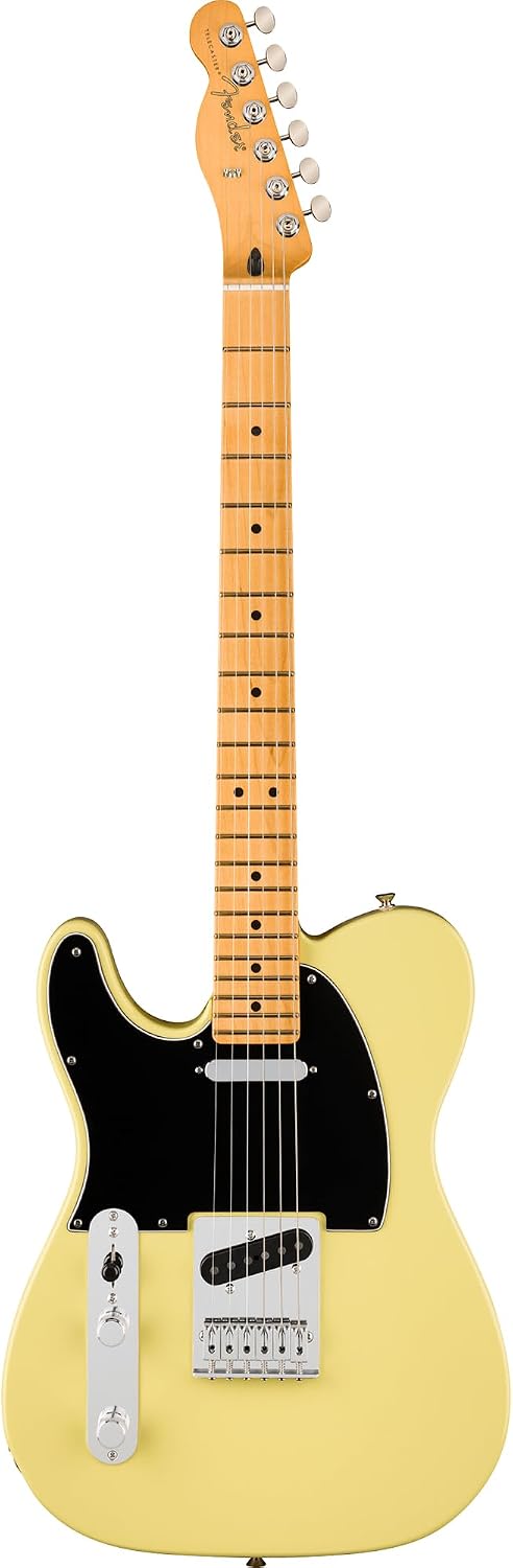 Fender Player II Telecaster Left-Handed - Hialeah Yellow Bundle with Gig Bag, Strap, Cable, 3-Pack Picks and Guitar Cleaning Kit
