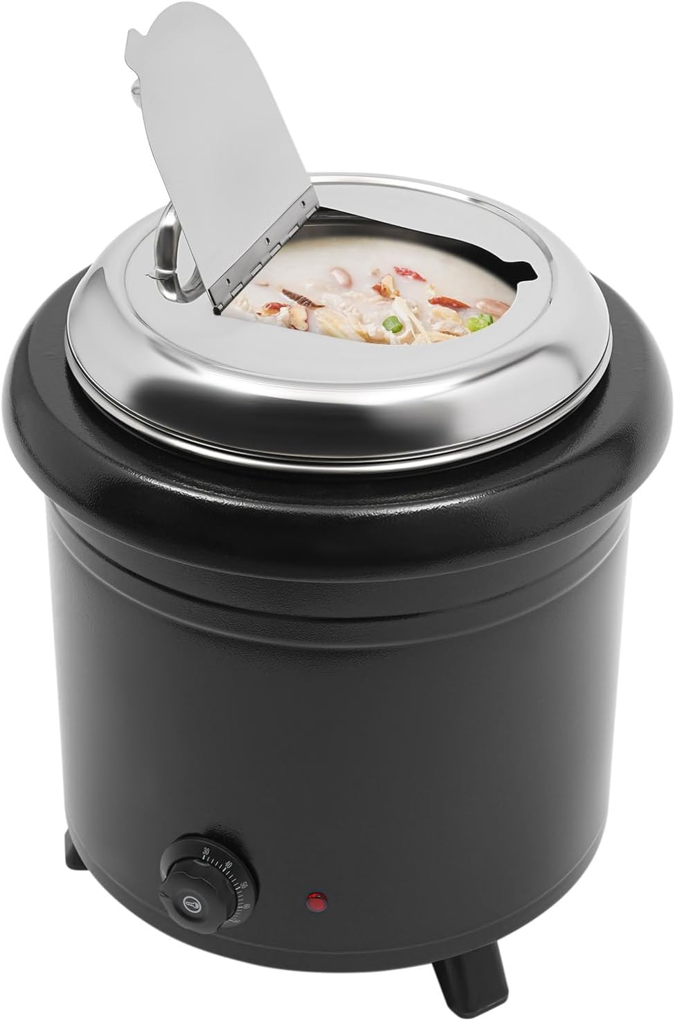 Soup Warmer, 13.8Qt Commercial Soup Warmer Temperature Control, 400W Electric Soup Kettle with Lid Detachable Stainless Steel Insert Pot for Restaurant and Big Family, Party, Black
