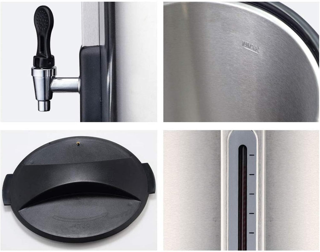 Commercial Electric Hot Water Boiler and Warmer, Stainless Steel Insulated Barrel Double Walled Beverage Dispenser with Spigot for Hot Water Milk Tea Coffee Juice, Home Party Use/-/6L