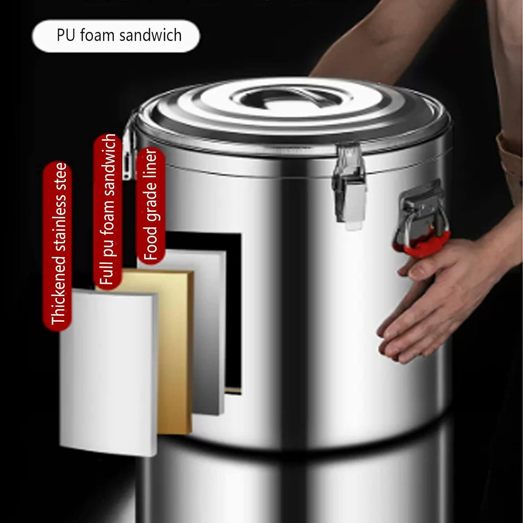 Hot Water Dispensers,Stainless Steel Insulated Barrel, Milk Tea Barrel Large Capacity Juice Bucket Insulation and Cold Preservation for Bar Party Kitchen Picnic
