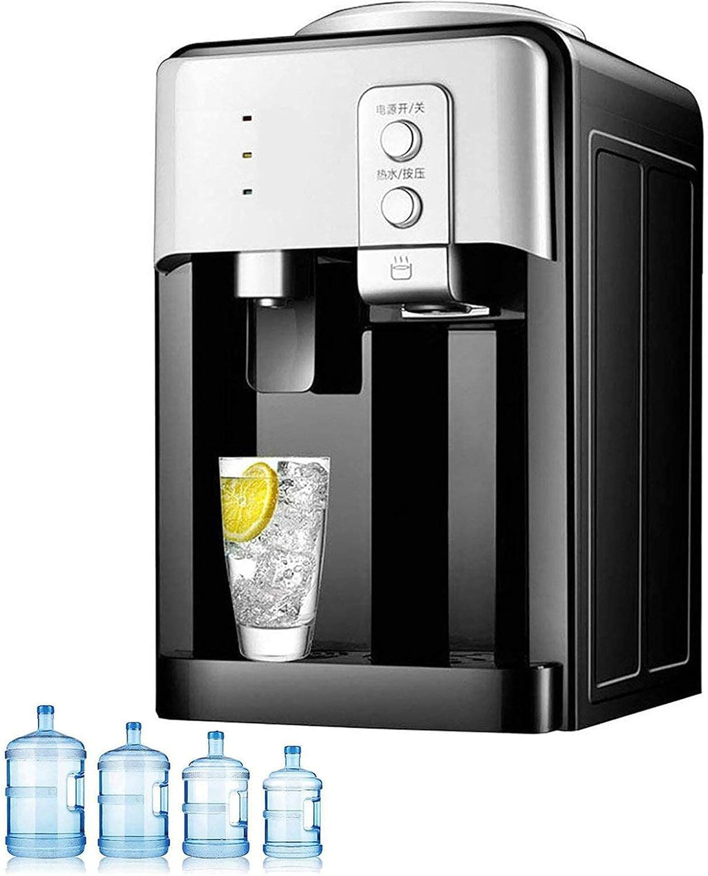 Electric Water Dispenser, Desktop Water Dispenser Cold Hot Ice Water Cooler Heater Drinking Fountain for Home Hotel Coffee Tea Bar (Black Cold/Warm/hot)
