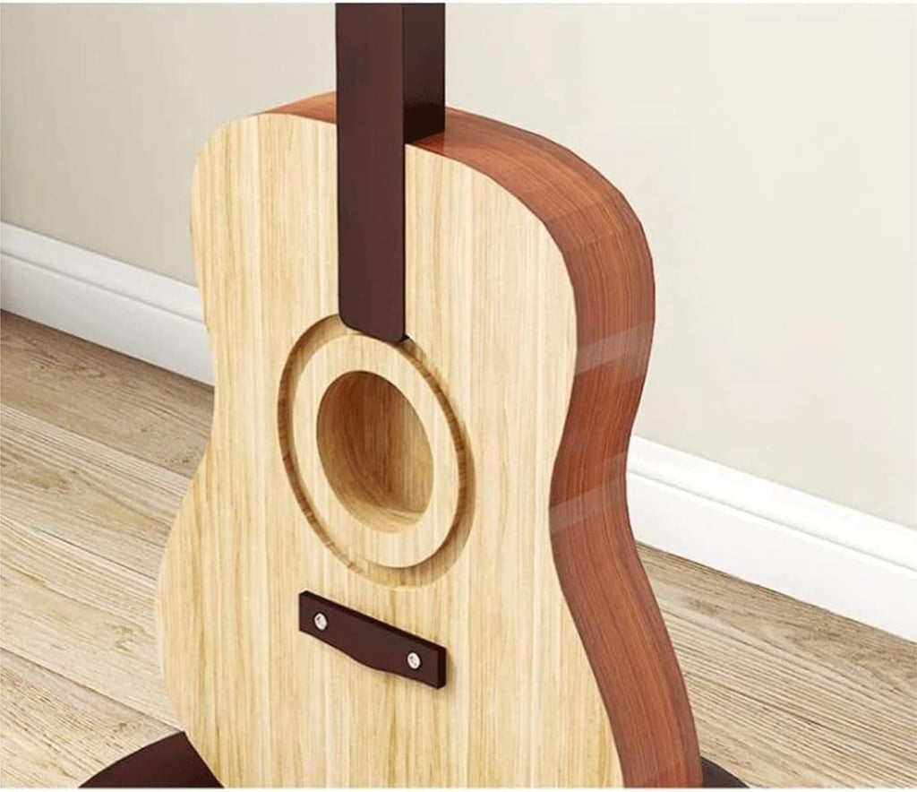 IRYZE Coat Shelf Coat Rack Stand Standing Coat Rack with 12 Hooks and Round Base Guitar Shape Coat Stand Easy Install Coat Tree Coat Holder Coat Hat Rack