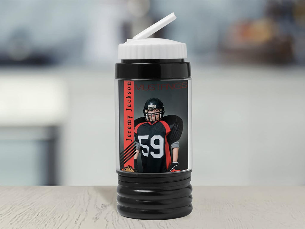 Neil Enterprises, Inc. 15 oz. Black Photo Sports Bottle - Case of 24