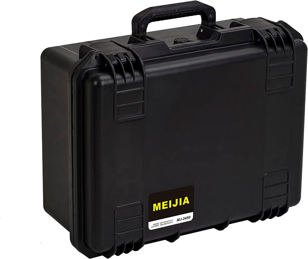 MEIJIA Premium Waterproof Hard Compact Camera Case with customizable fit foam,Full Protection with Light&Convenient Design,19.3'x15.25'x9.01',Elegant Black