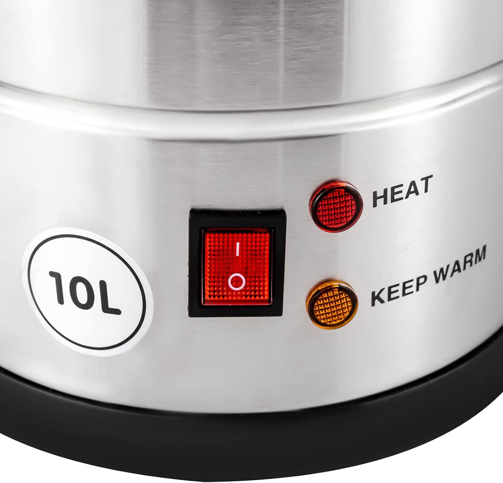 8L Commercial Coffee Urn Stainless Steel Large Coffee Maker with Thermostat, Hot Water Dispenser with Faucet, Percolator Electric Brewer for Office, Party, Wedding, Catering Use