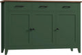 HORSTORS 47' Buffet Cabinet with Storage, Kitchen Buffet Table with Drawers, Modern Farmhouse Coffee Bar Storage Cabinet with Adjustable Shelf, Wood Sideboard for Dining Room, Kitchen, Entryway, Green