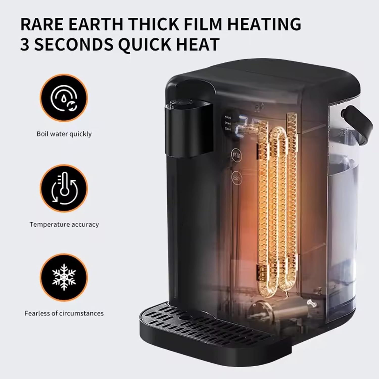 2000W Electric Instant Hot Water Dispenser, Energy Efficient Boiling Kettle with 3L Water Tank, 12 Gear Water Temperature and 8 Gear Water Volume Control, Quick Heating in 3 Seconds,White