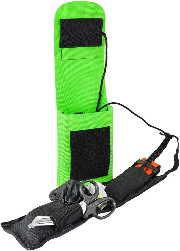 Arborist Medical Kit - Basic Version - Neon Green Neon Green Pouch with Tourniquet, Bandage, Shears, Gloves