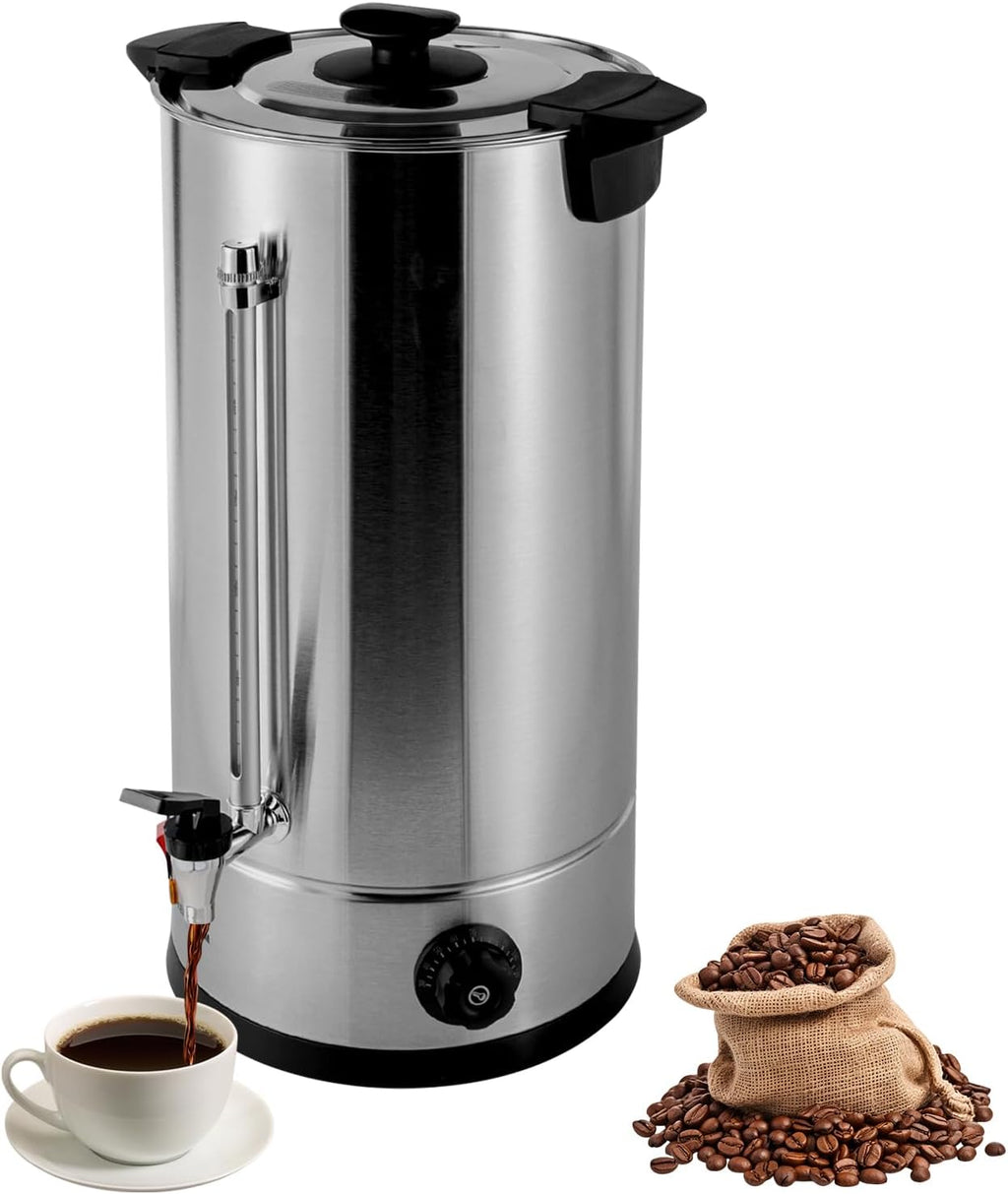 Percolator Coffee Pot Electric, 25L Commercial Coffee Urn with Anti-Scalding Handle and Filter Automatic Coffee Brewing Hot Water Urn for Party Office Wedding