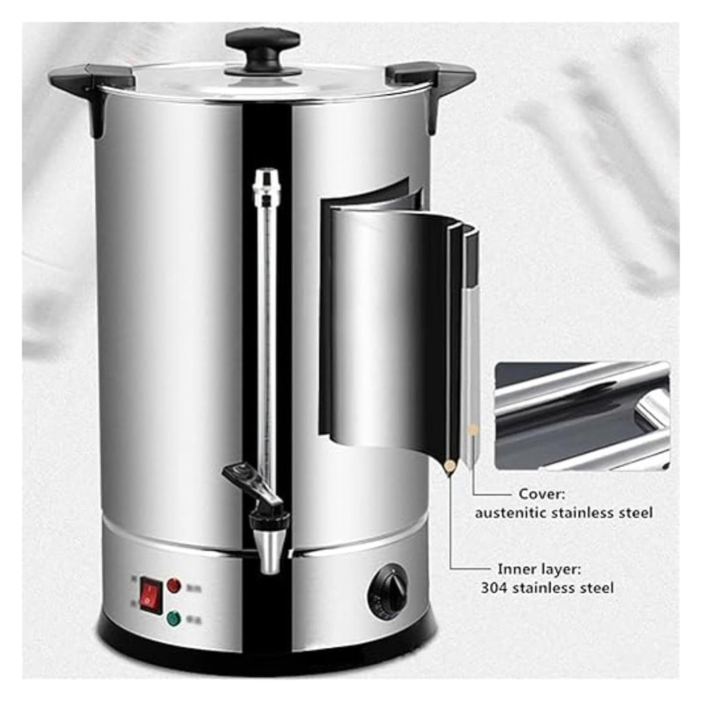 Commercial Hot Water Urn Dispenser, 8-45L Stainless Steel Electric Tea Urn with Tap, Insulated Beverage Server for Coffee, Tea, Milk - Office, Restaurant, Cafe Use