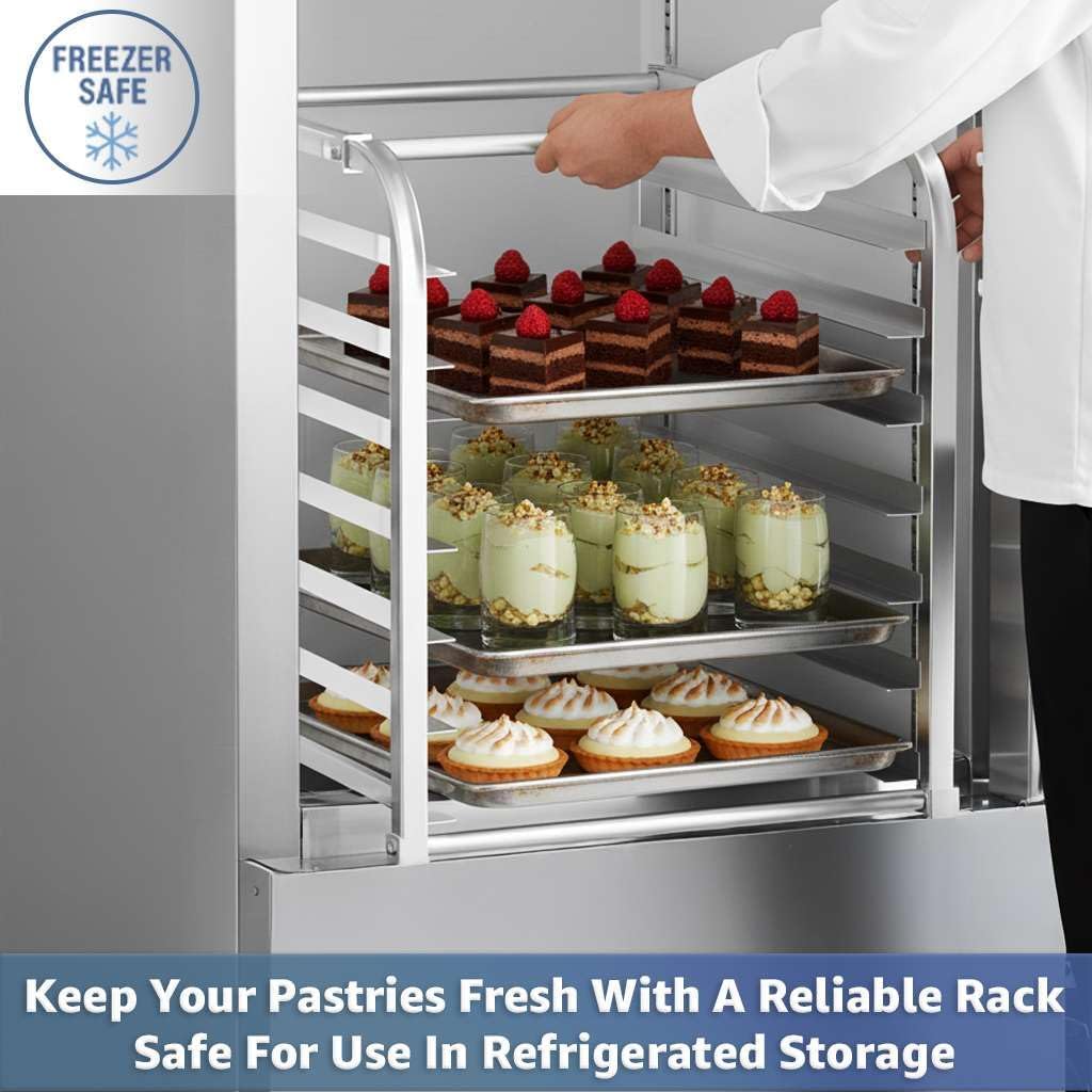 NSF 7 Pan Full Size Aluminum Sheet Pan Rack – Commercial Bun Pan Cooling Rack for Kitchens