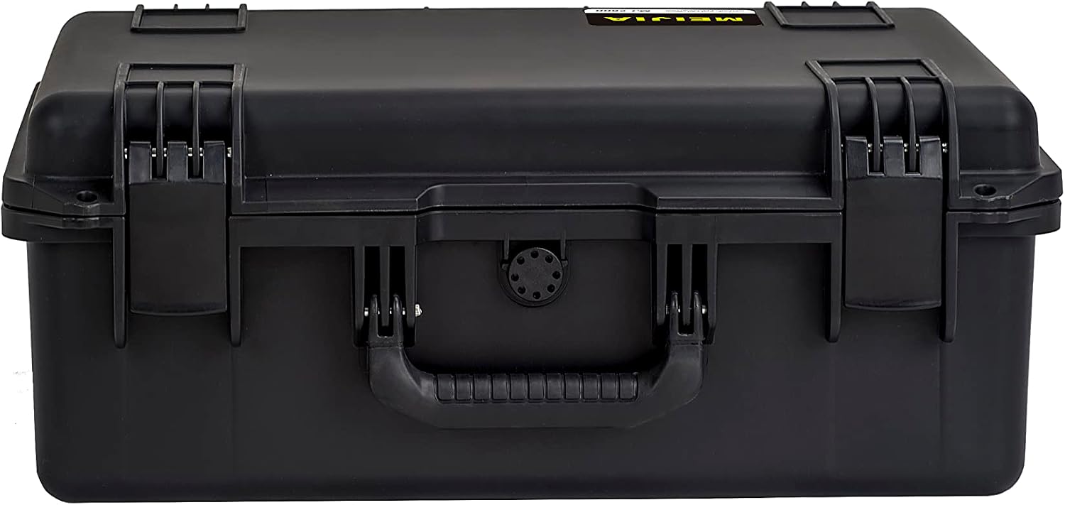 MEIJIA Portable Premium Waterproof Hard Compact Compact Case with customizable fit foam,Lightweight and Strong Design,21.2'x16.0'x8.3',Elegant Black