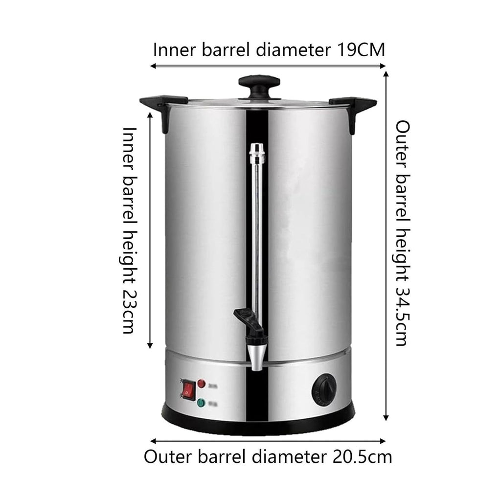 Commercial Hot Water Urn Dispenser, 8-45L Stainless Steel Electric Tea Urn with Tap, Insulated Beverage Server for Coffee, Tea, Milk - Office, Restaurant, Cafe Use
