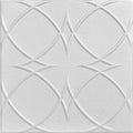 À LA MAISON CEILINGS R82 Circles and Stars Foam Glue-up Ceiling Tile (128 sq. ft./Case) Pack of 48 Plain White