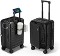 Expandable Lightweight PC Hard Shell Suitcase, 20-inch Carry On Luggage with TSA Lock, 360 Silent Spinner Wheels, Top Opening & Cup Holder - Ideal for Business Travel Suitcase (Black)