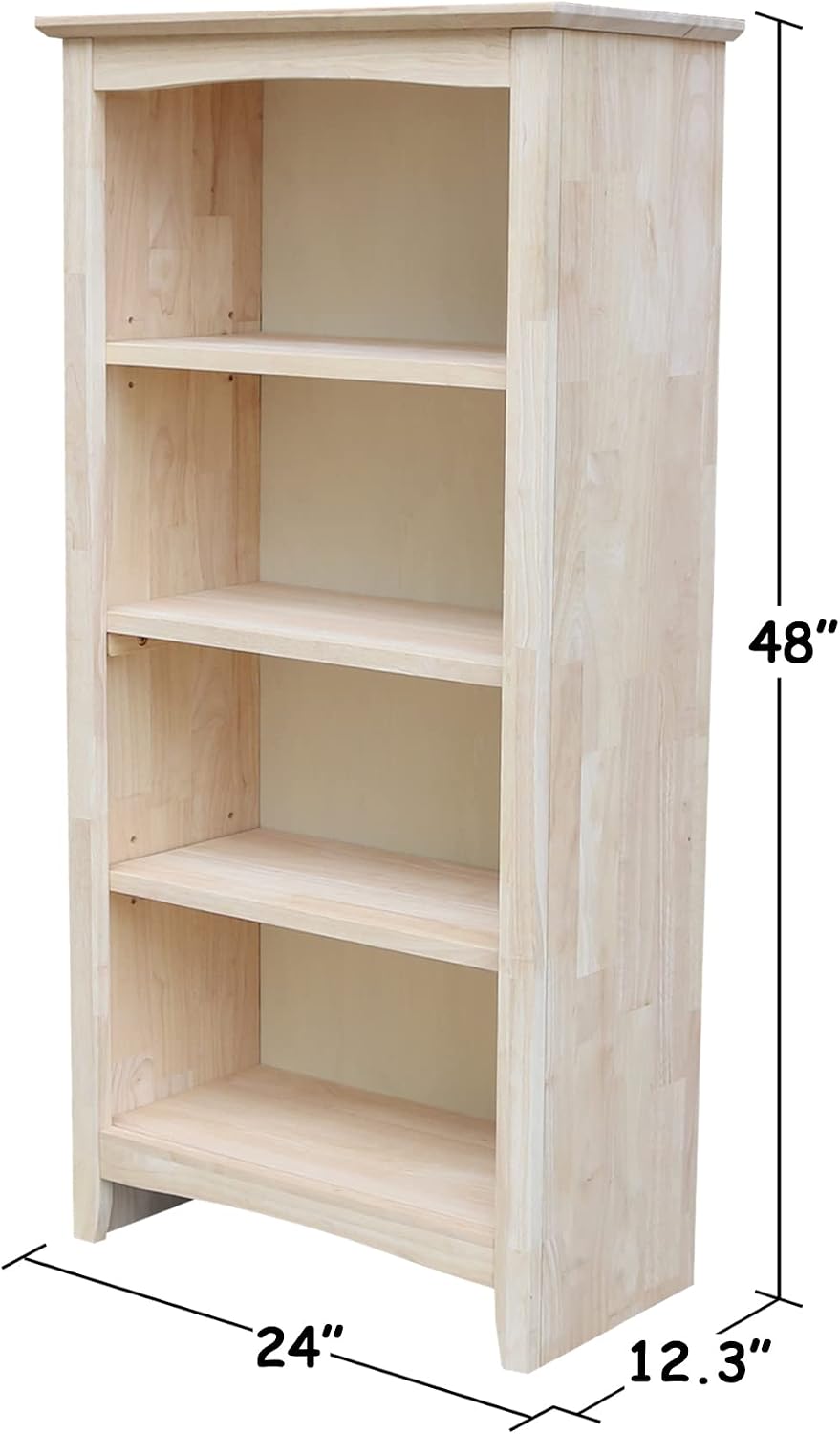 Solid Wood Shaker Bookcase - 48' H