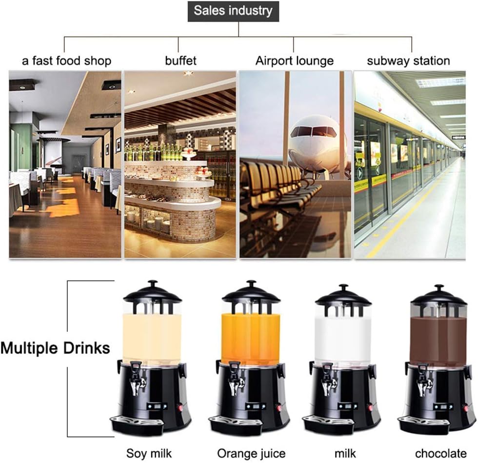 YUCHENGTECH 10L Commercial Hot Chocolate Maker Upgrade Machine Hot Chocolate Dispenser Warmer for heating Chocolate Coffee Milktea CE Certification 100-120V (10L)