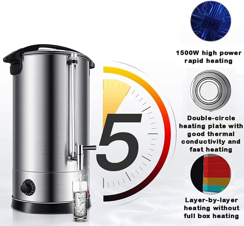Electric Heating Bucket, Stainless Steel Water Dispenser, Electric Hot Water Dispenser, Milk Tea Insulation Beverage Shop, Household Insulation Tea Barrel, Milk Tea Shop,40L