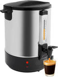 19L Commercial Coffee Maker, Electric Percolate Coffee Makers Hot Water Dispenser, for Break, Catering, Church, Restaurant, Dual Layer Stainless Steel