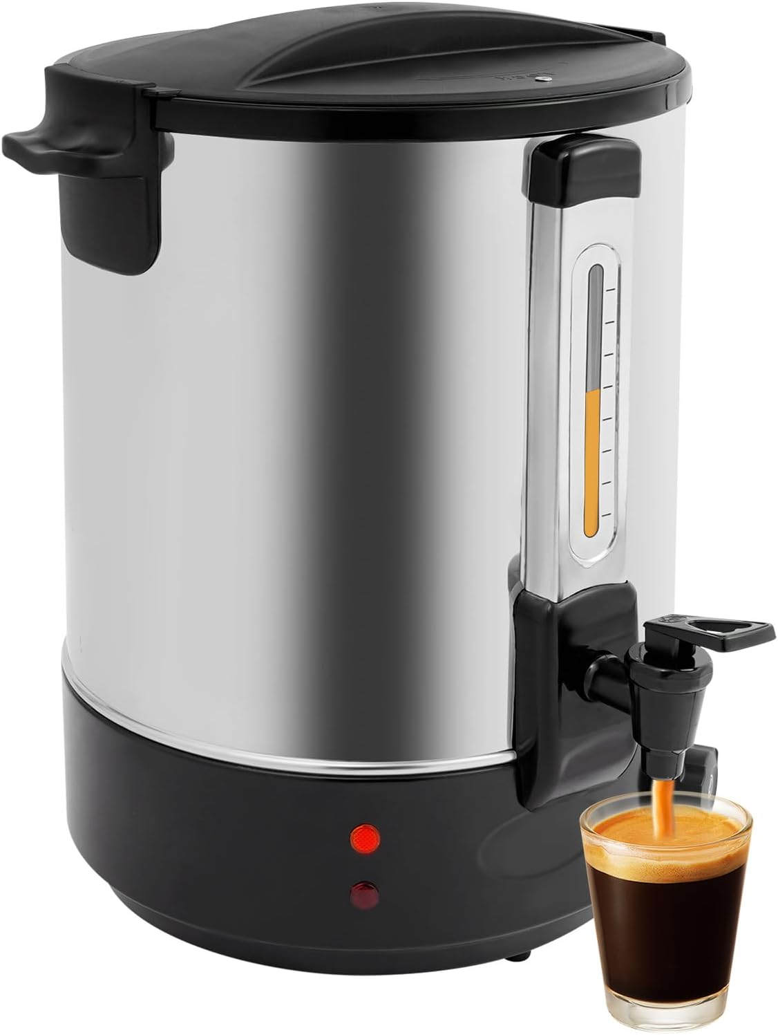 110V 2800W Electric Hot Water Dispenser, Electric Heat Preservation Bucket, Commercial Coffee Maker, Quick Brewing Coffee Urn with Adjustable Temperature, Hot Water Urn for Catering & Events (Black)