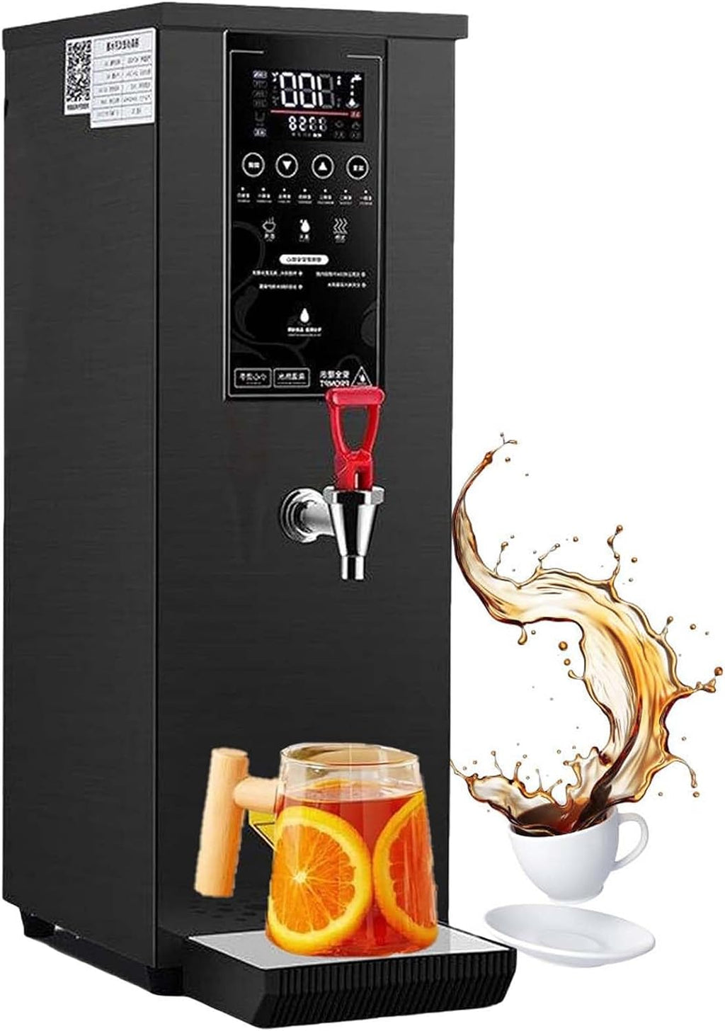 3000 w Electric Hot Water Dispenser,60L/h Large Output,Stainless Steel Commercial Instant Boiling Machine,Built-in Water Purifier,Black