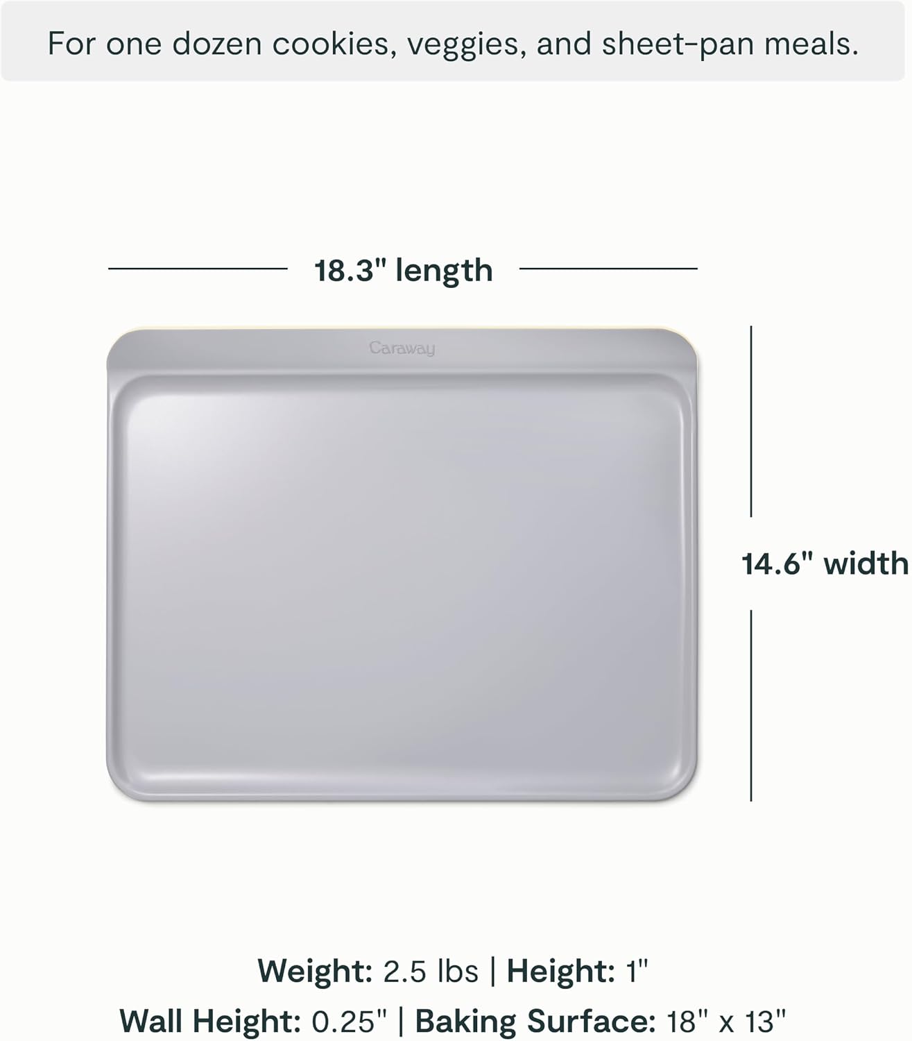 Caraway Non-Stick Ceramic Baking Sheet Trio and Cookie Sheet Set - 18 x 13' Large, 15 x 10' Medium & 9' x 13' Small Baking Trays for Oven - Non-Toxic, PTFE & PFOA Free - Slate