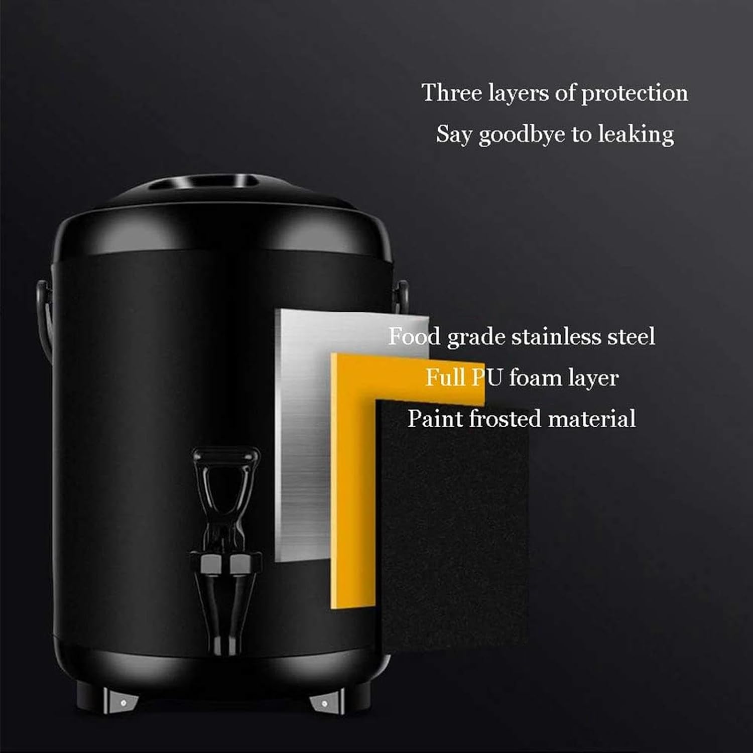 Electric Kettles Commercial Coffee Urn Hot Water Pot, Water/Beverage Dispenser for Keep Hot/Cold, Water Boiler and Beverage Warmer for Buffet, Adjustable Temperature/Black/6L