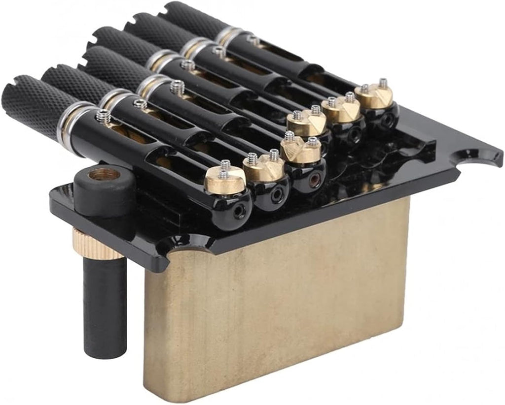 Black 6 Strings Electric Guitar Bridge Brass Base Headless Trill Guitar Bridge Set Musical Instrument Accessories Guitar Bridge System Set (Color : 6 Strings vibrato)