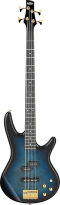 Ibanez Gio GSR200PC 4-String Right-Handed Electric Bass Guitar with Okoume Body, Maple Neck, and Purpleheart Fretboard (Transparent Marine Burst)