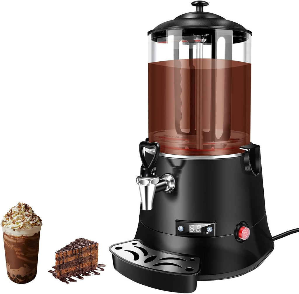 10L Commercial Hot Chocolate Machine & Beverage Dispenser - 110V Electric Warmer for Coffee, Hot Chocolate & Milk Tea, Professional Grade for Cafes & Restaurants