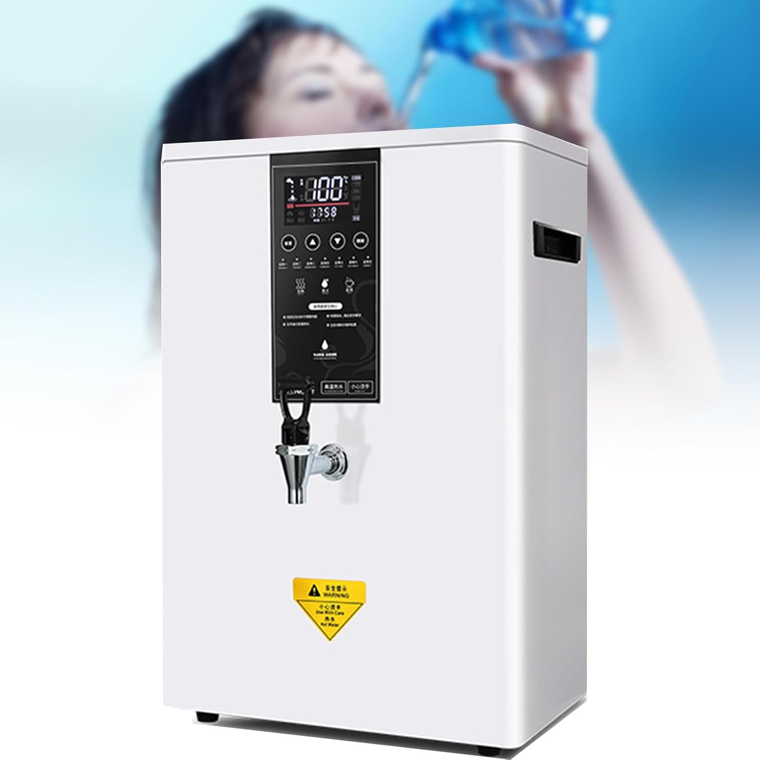 Commercial Hot Water Dispenser Full-Automatic Near-Boiling Water with spout Step-Heating Water Heaters Instant with LCD Display for Coffee Shop Office,60L