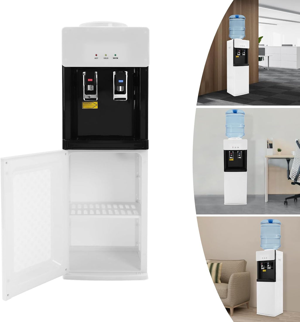Standing Hot & Cold Water Cooler Dispenser, 5Gal Top Loading Electric Heater/Cooler with Child Lock for Home, Office, Gym, Kitchen