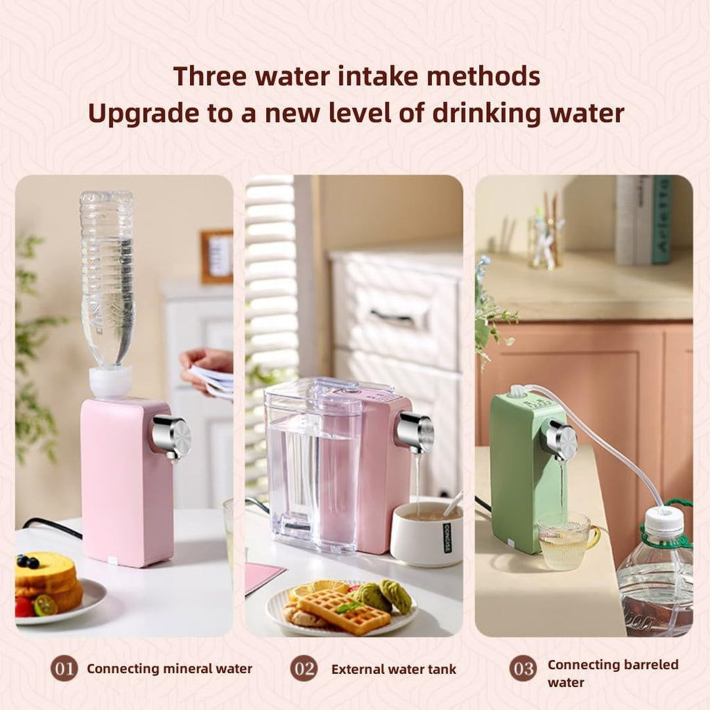 Instant Hot Water Dispenser，Hot Water Machine，Home Office Desktop Travel Water Dispenser，5-step Temperature Control,four Water Levels 150ML/200ML/300ML/400ML (Pink)