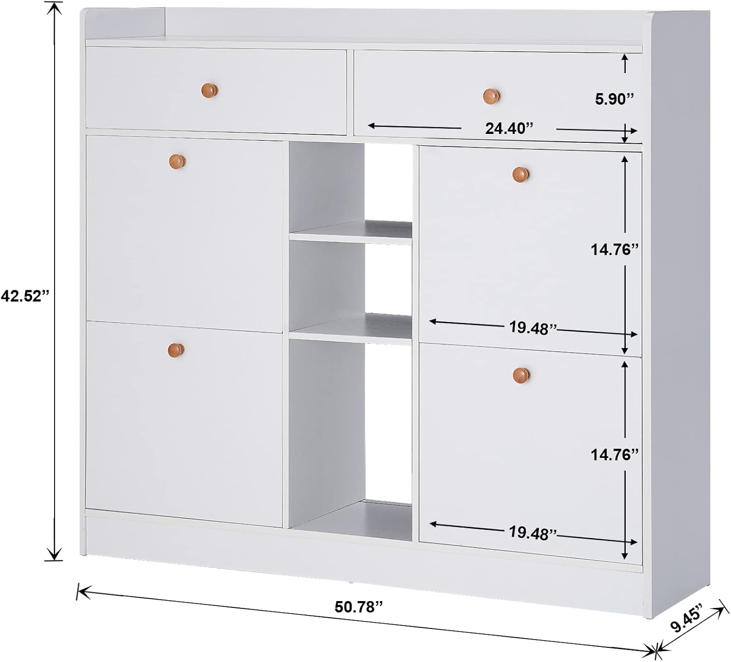 Shoe Cabinet for Entryway,Shoe Rack Storage Organizer with Drawers,Freestanding Modern Shoe Storage Cabinet,White