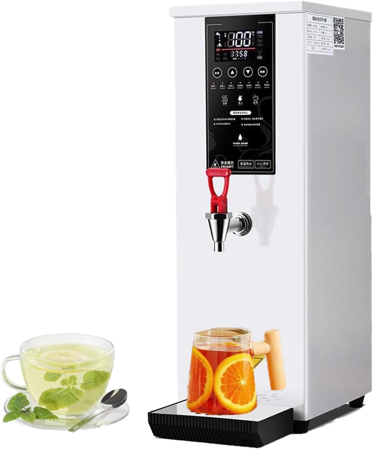 Hot Water Dispenser Commercial Water Boiler Electric Warmer Hot Water Machine, 25L/60L per Hour, Stainless Steel, Large Capacity, 3000W Fast Heating for Restaurant, Hotel, Office,White